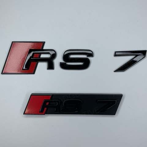 Red RS7 Rear and Grill Badge