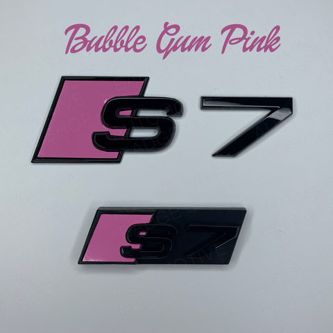 Bubble Gum Pink S7 Rear and Grill Badge