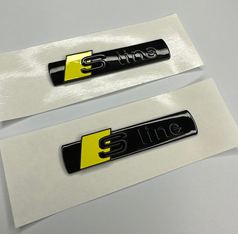 x2 S Line Side Badges Bumblebee Yellow – Auto Badge Shop