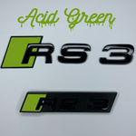 Acid Green RS3 Rear and Grill Badge