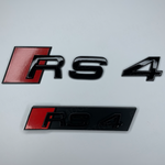 Red RS4 Rear and Grill Badge
