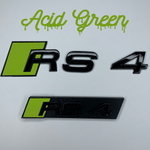 Acid Green RS4 Rear and Grill Badge