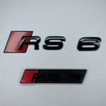 Red RS6 Rear and Grill Badge
