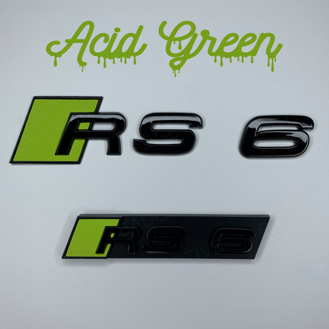 Acid Green RS6 Rear and Grill Badge