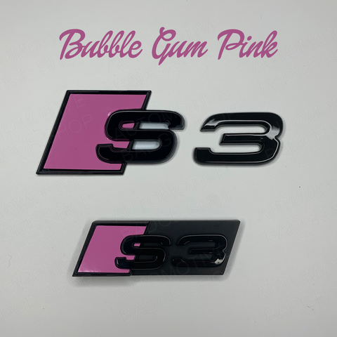 Bubble Gum Pink S3 Rear and Grill Badge