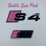 Bubble Gum Pink S4 Rear and Grill Badge