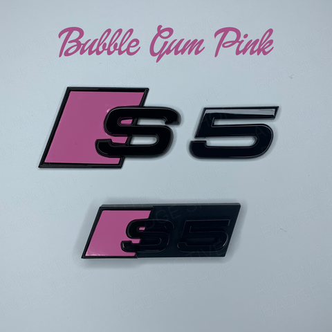 Bubble Gum Pink S5 Rear and Grill Badge