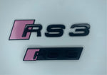 Bubble Gum Pink RS3 Rear and Grill Badge